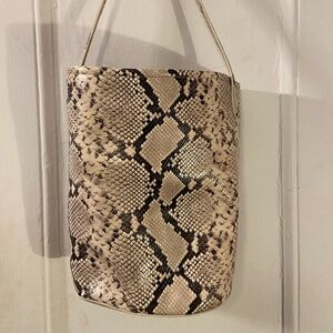 J Crew Berkeley Bucket Bag in Italian Snake Embossed Leather